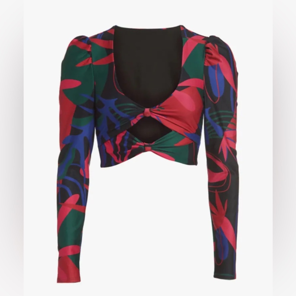 PatBo -NWT Top - Rio Print Double Knot Cutout Top - Size XS